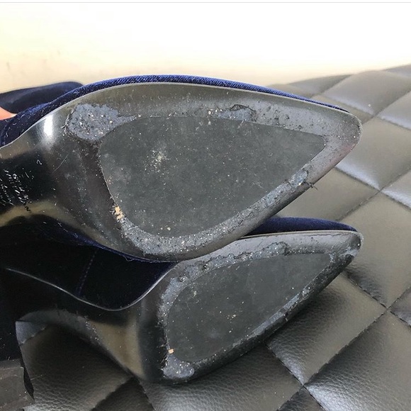 Stuart Weitzman dark blue velvet OTK boots - Picture 8 of 10